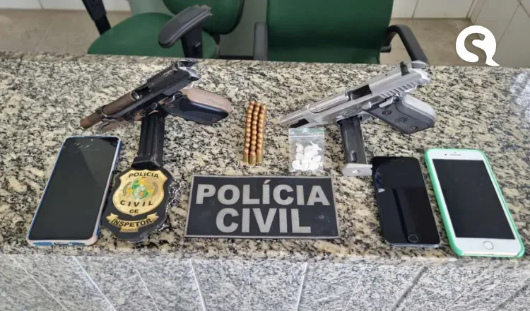 Operação da Polícia Civil em Varjota resulta em dois homens presos e armas apreendidas