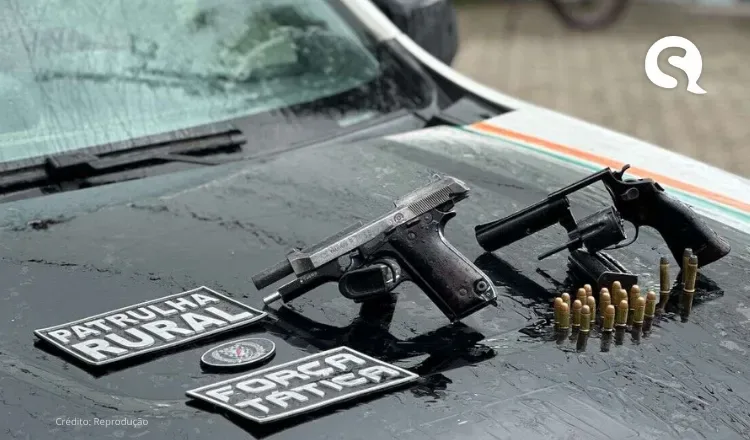 PMCE apreende armas de fogo e prende suspeito em Amontada