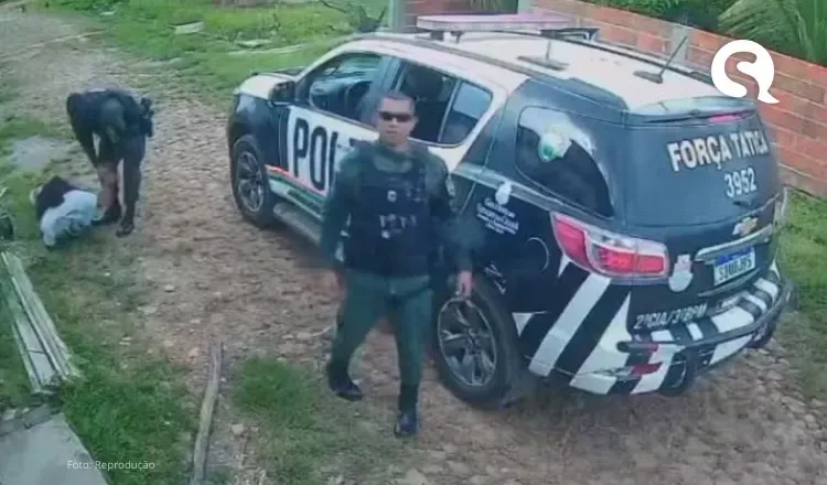 Policiais agridem homem durante abordagem e quebram câmera de segurança que flagrou agressão em Graça