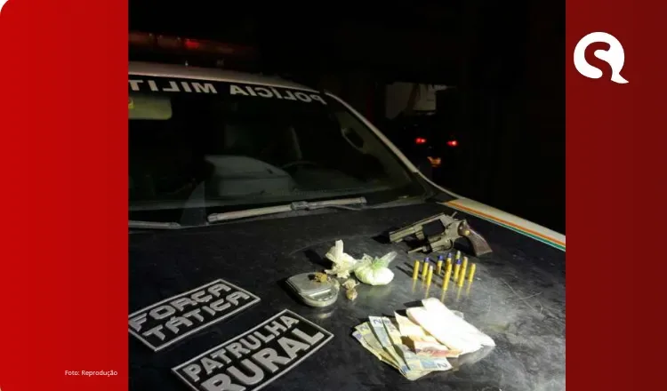 Homem é preso pela PMCE por posse ilegal de arma e tráfico de drogas em Itapipoca