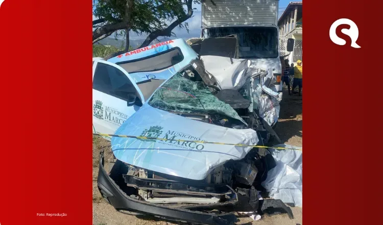 Acidente grave deixa quatro mortos após colisão entre ambulância e caminhão em Itapipoca, interior do Ceará