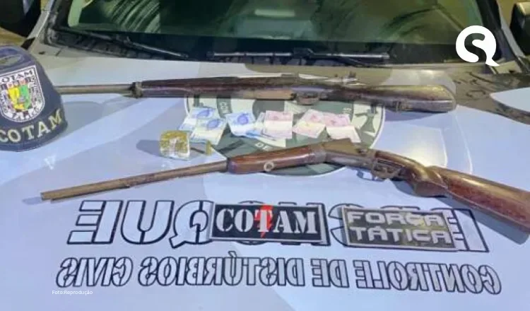 Dois homens são presos com fuzil, rifle e maconha em Tianguá
