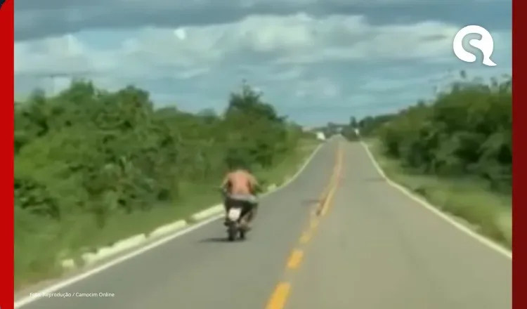 Motociclista é flagrado fazendo zigue-zague na CE-362, próximo a Massapê