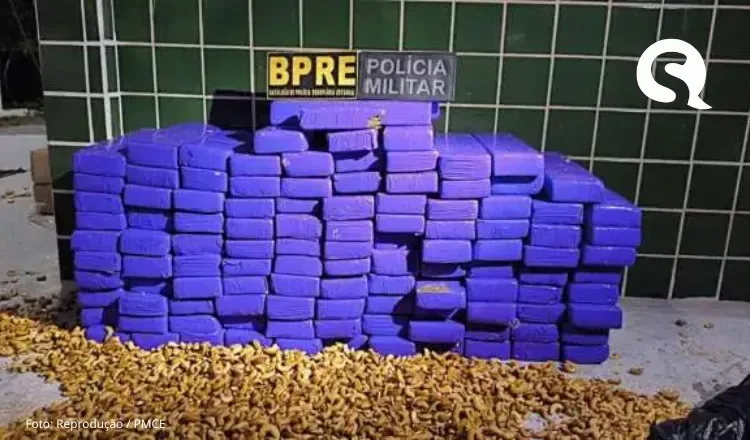 Dupla é presa no Ceará com mais de 100 kg de maconha escondidos em sacos com castanha de caju