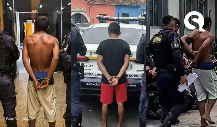Três homens são presos após roubo a residência; ação rápida da Guarda Municipal de Sobral resulta na recuperação de bens