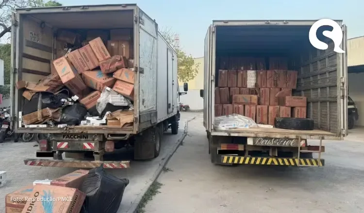 Carga com 400 mil carteiras de cigarros contrabandeados é apreendida pela polícia no Ceará