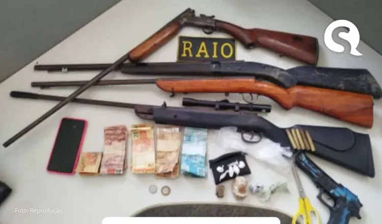 PMCE prende homem por tráfico de drogas, posse ilegal de arma de fogo e crime ambiental na zona rural de Viçosa do Ceará
