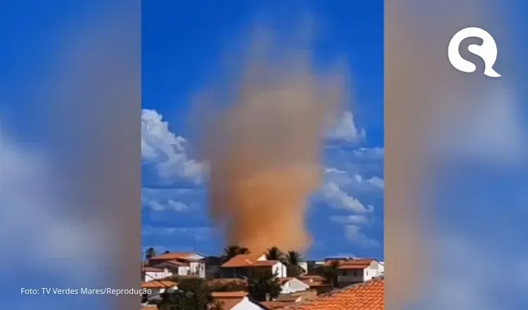 Redemoinho impressiona moradores de Nova Russas, no interior do Ceará