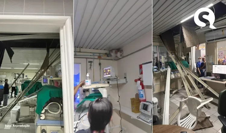 Teto desaba em UTI neonatal da maternidade-escola em Fortaleza