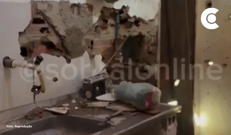 Imagens exclusivas do Sobral Online mostram casa metralhada após confronto em Coreaú