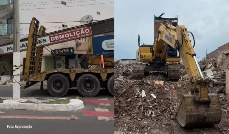Hotel que desabou e matou hóspede em Tianguá começa a ser demolido