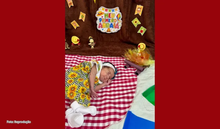 Neonatologia da Santa Casa de Sobral promove ensaio fotográfico com temática junina para bebês internados